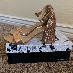 Chinese Laundry Rose Gold “Jody” Sequin Heel